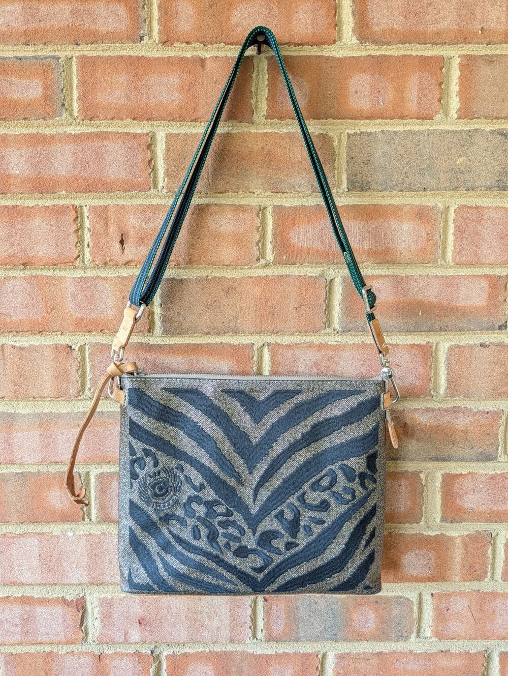Consuela Downtown Crossbody in Selena Black Gold Embroidered Cheetah Zebra